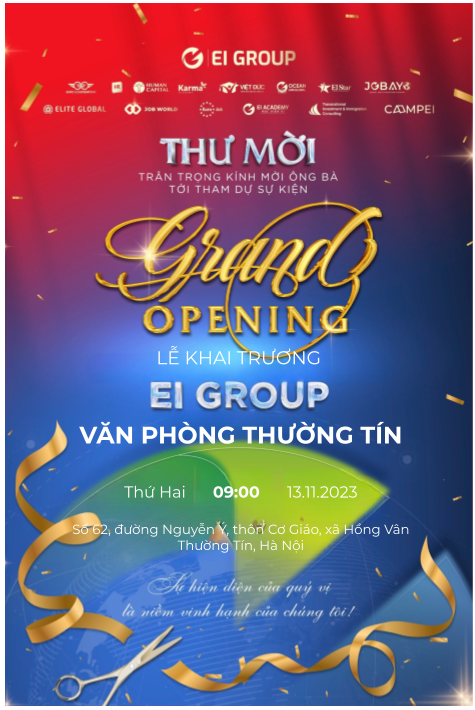 Thư mời tham dự khai trương văn phòng tiếp nhận hồ sơ du học Đức tại Thường Tín, Hà Nội